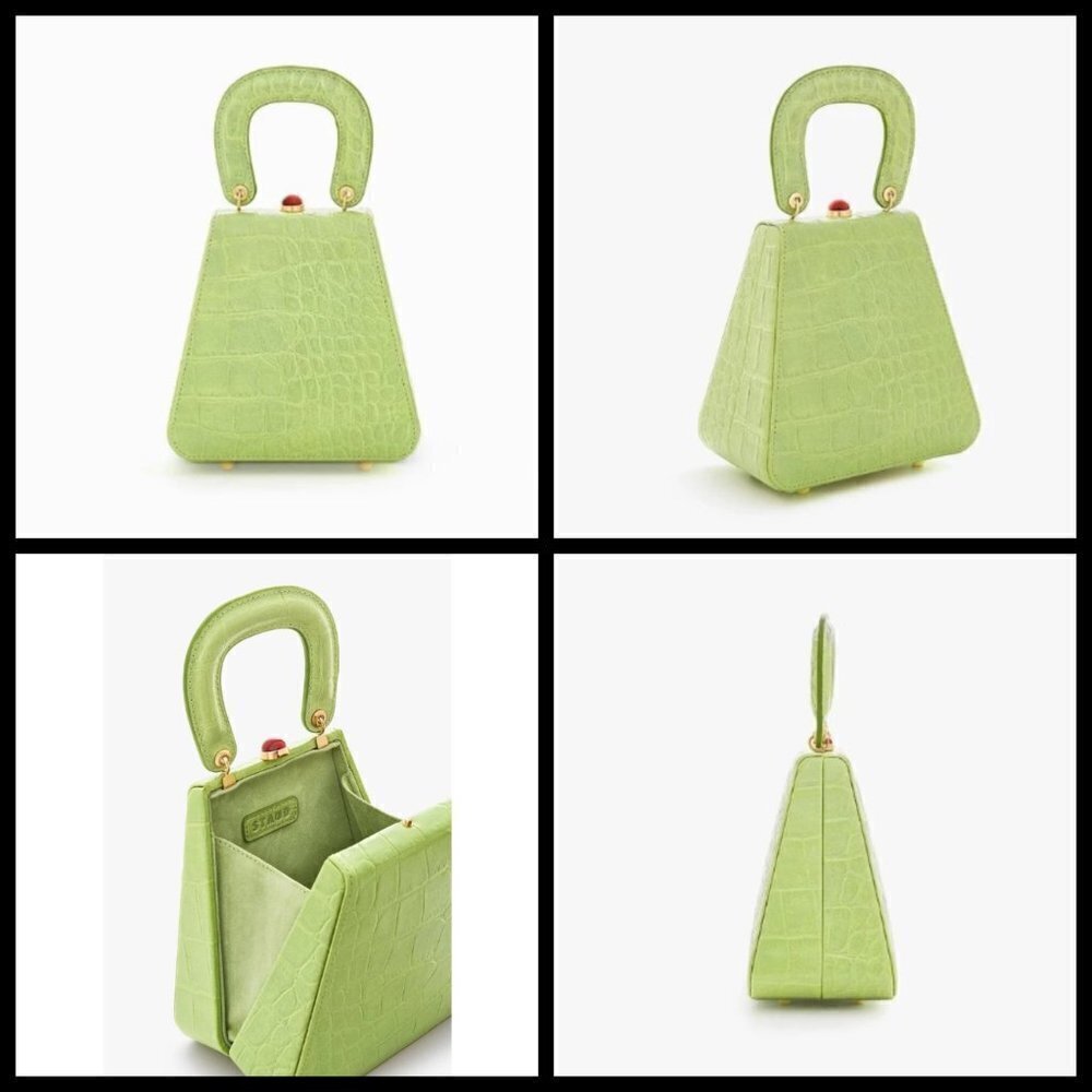 💕STAUD💕 Kenny Bag Pistachio Crocodile Embossed - Picture 4 of 16
